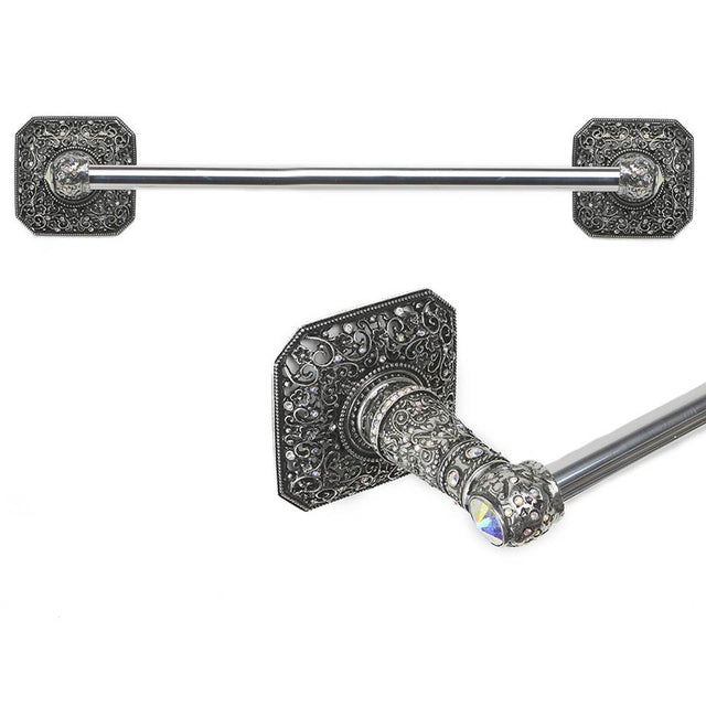Carpe Diem Hardware - Juliane Grace 16'' O.C. Approx Towel Bar w/ 213 Swarovski Crystals w/ 5/8'' Smooth Center - Chalice