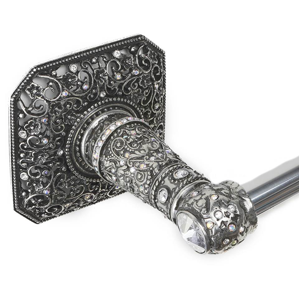 Juliane Grace 16'' O.C. (Approximately) Towel Bar With 213 Swarovski Clear and Aurore Boreale Crystals With 5/8'' Smooth Center