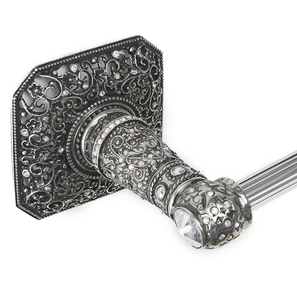 Juliane Grace 24'' O.C. (Approximately) Towel Bar With 213 Swarovski Clear and Aurore Boreale Crystals With 5/8'' Reeded Center