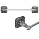 Carpe Diem Hardware - Juliane Grace 32'' O.C. (Approximately) Towel Bar With 213 Swarovski Clear and Aurore Boreale Crystals With 5/8'' Smooth Center - Chalice