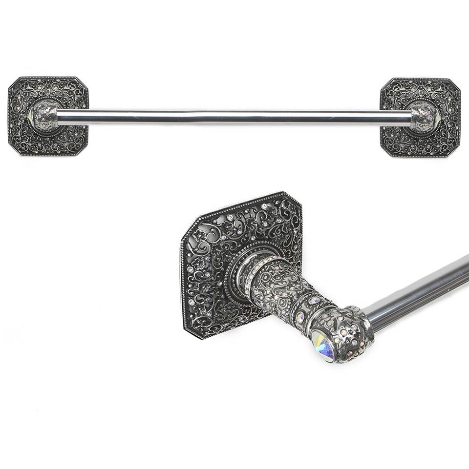 Carpe Diem Hardware - Juliane Grace 32'' O.C. Approx Towel Bar w/ 213 Swarovski Crystals w/ 5/8'' Smooth Center - Chalice