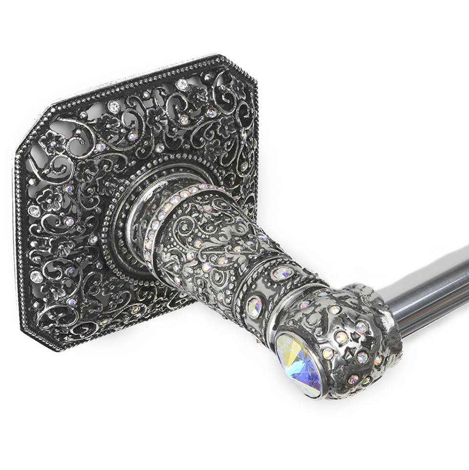 Juliane Grace 36'' O.C. (Approximately) Towel Bar With 213 Swarovski Clear and Aurore Boreale Crystals With 5/8'' Smooth Center