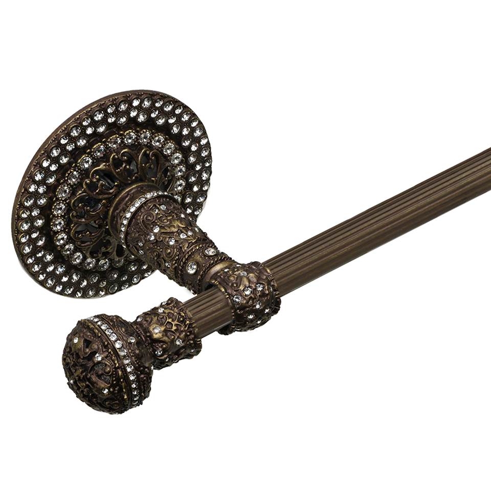 Juliane Grace Ii 32'' O.C. (Approximately) Towel Bar With 417 Swarovski Clear Crystals With 5/8'' Reeded Center