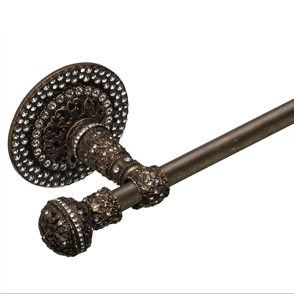 Juliane Grace Ii 36'' O.C. (Approximately) Towel Bar With 417 Swarovski Clear Crystals With 5/8'' Smooth Center