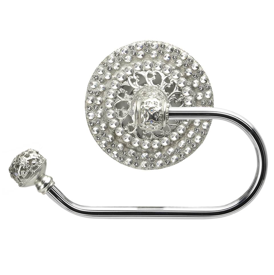 Carpe Diem Hardware - Juliane Grace Ii Swing Tissue Reeded Ring Left w/ 225 Swarovski Crystals - Platinum