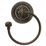 Carpe Diem Hardware - Juliane Grace Ii Swing Towel Smooth Ring Left With 225 Swarovski Clear Crystals - Antique Brass