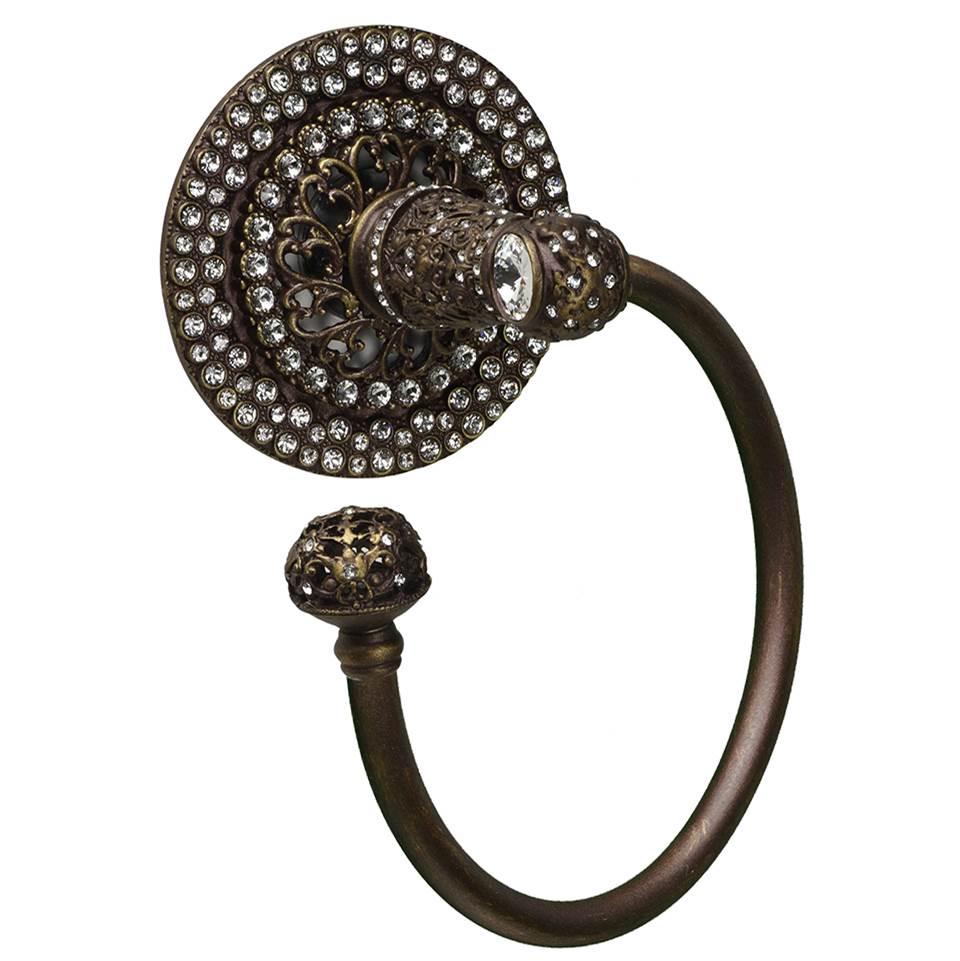 Juliane Grace Ii Swing Towel Smooth Ring Left With 225 Swarovski Clear Crystals