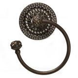 Carpe Diem Hardware - Juliane Grace Ii Swing Towel Reeded Ring Left With 225 Swarovski Clear Crystals - Antique Brass