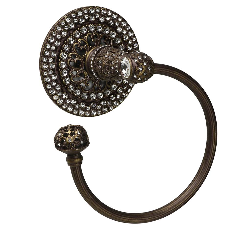 Juliane Grace Ii Swing Towel Reeded Ring Left With 225 Swarovski Clear Crystals