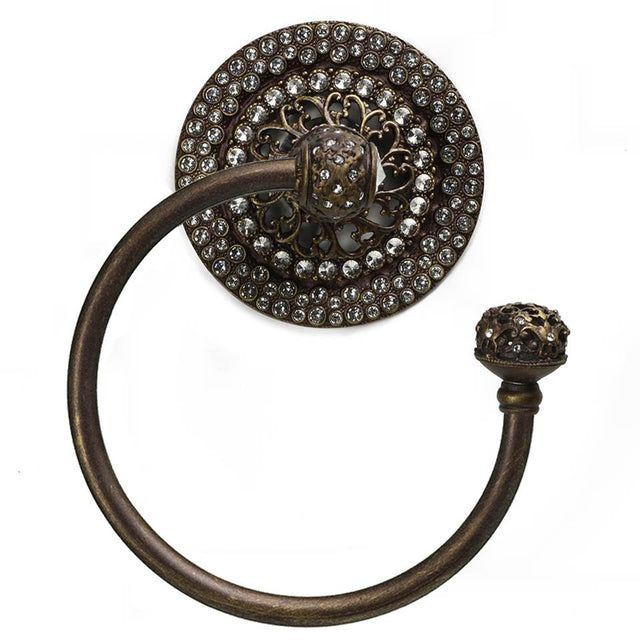 Carpe Diem Hardware - Juliane Grace Ii Swing Towel Smooth Ring Right w/ 225 Swarovski Crystals - Chalice