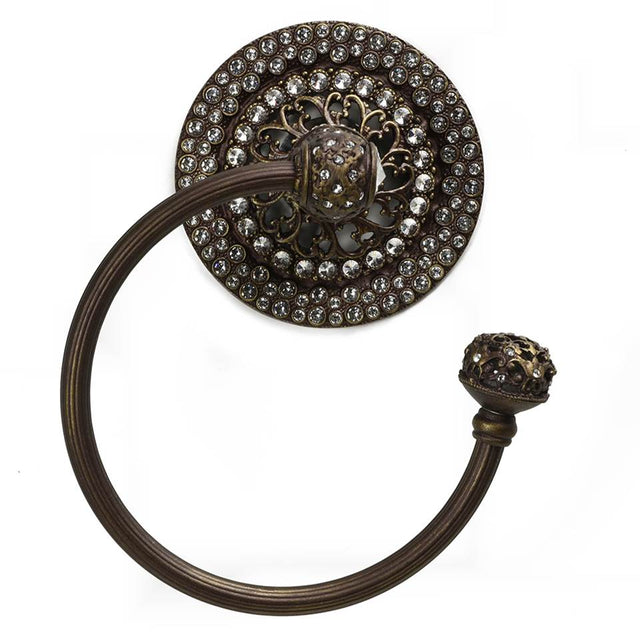 Carpe Diem Hardware - Juliane Grace Ii Swing Towel Reeded Ring Right w/ 225 Swarovski Crystals - Chalice