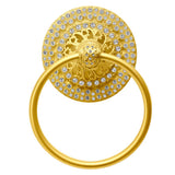Carpe Diem Hardware - Juliane Grace Ii Full Swing Towel Smooth Ring With Swarovski Clear Crystals - Gilded Mercury