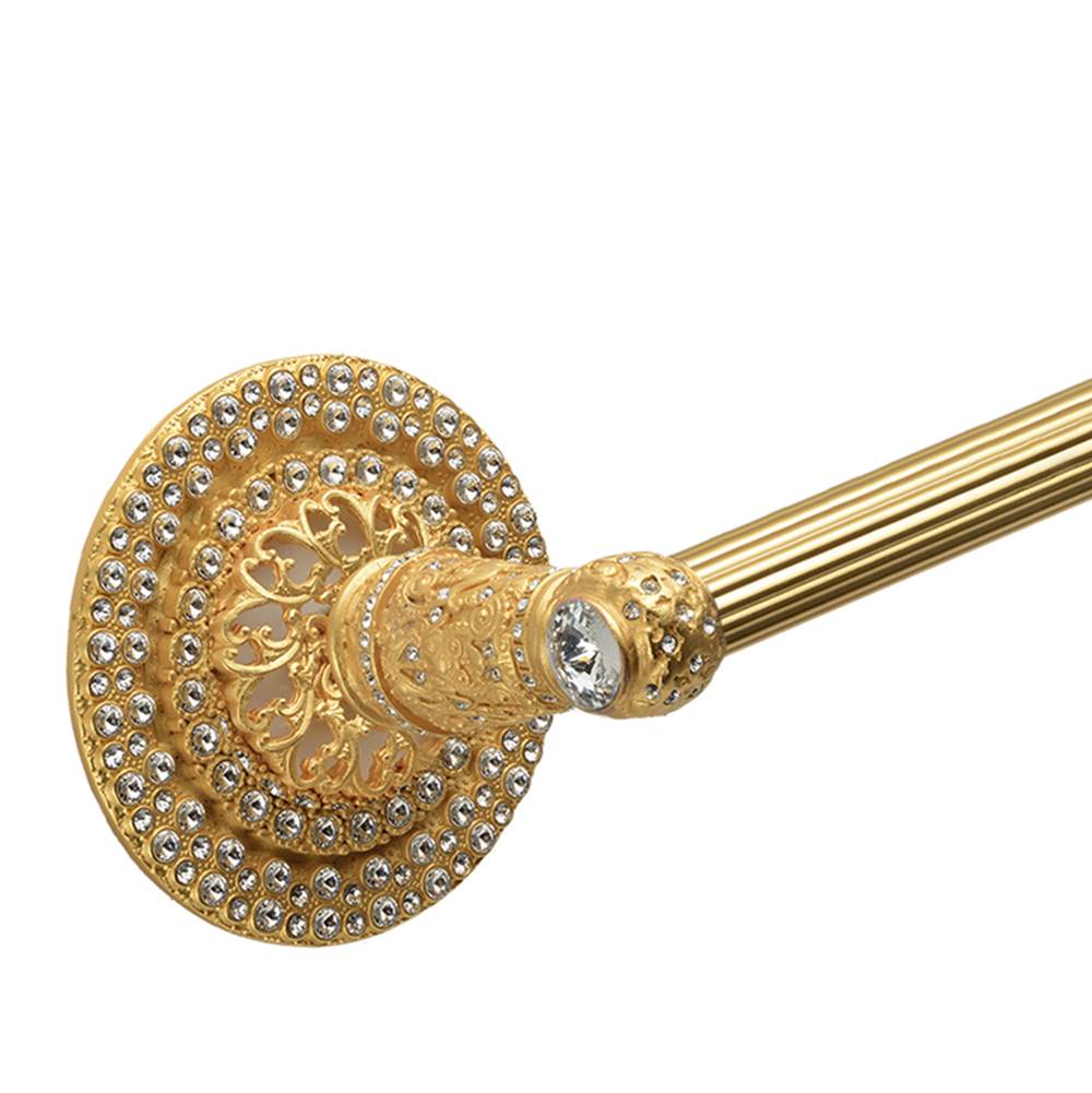 Juliane Grace 16'' O.C. (Approximately) Towel Bar With Swarovski Clear Crystals With 5/8'' Reeded Center