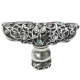 Carpe Diem Hardware - Monticello Oblong Knob With Clear and Aquamarine Swarovski Crystals In Chalice. - Chalice