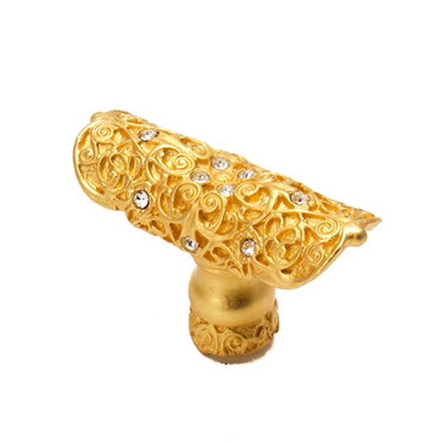 Carpe Diem Hardware - Monticello Oblong Knob w/ Swarovski Crystals - Gilded Mercury