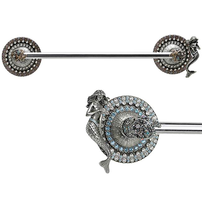 Carpe Diem Hardware - Coastal Living w/ Mermaid 24'' O.C. Approx Towel Bar w/ Swarovski Crystals - Chalice