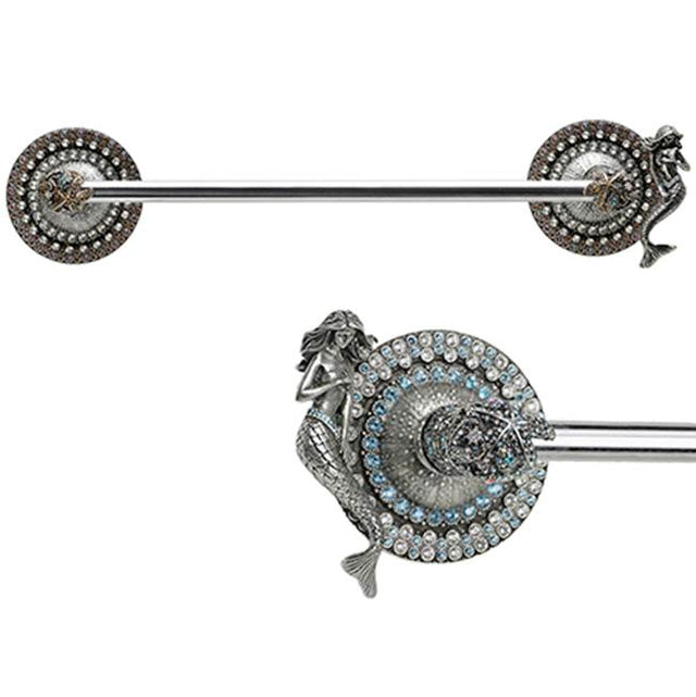 Carpe Diem Hardware - Coastal Living w/ Mermaid 16'' O.C. Approx Towel Bar w/ Swarovski Crystals - Chalice