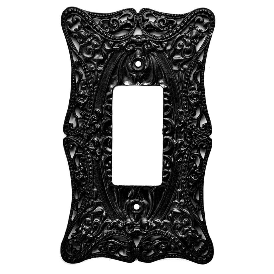 Carpe Diem Hardware - Carpe Diem 5003-2 Acanthus Jet Single Rocker/Gfi Switchplate - Jet