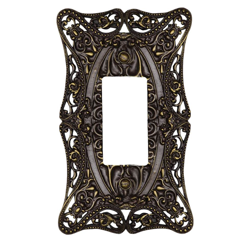 Carpe Diem Hardware - Carpe Diem 5003-3 Acanthus Antique Brass Single Rocker/Gfi Switchplate - Antique Brass