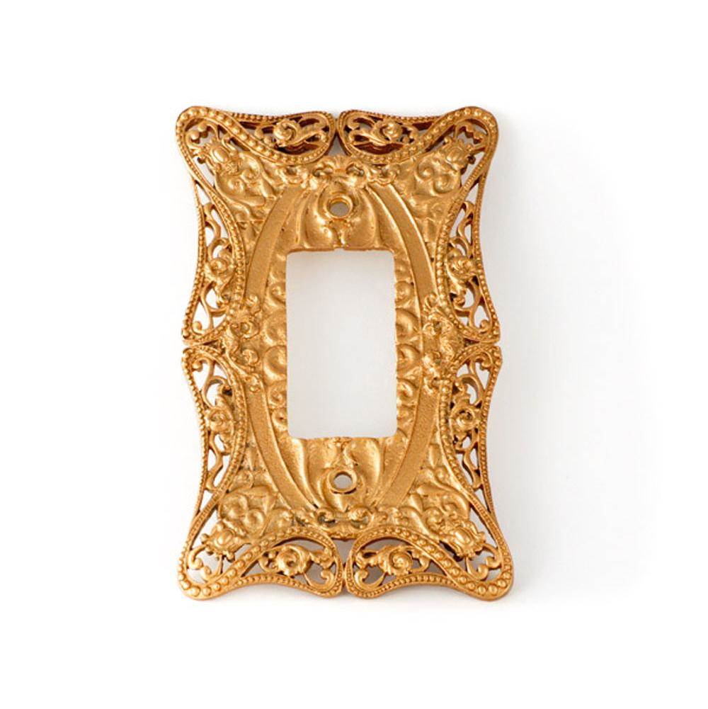 Carpe Diem Hardware - Acanthus Single Rocker/Gfi Switchplate - Gilded Mercury
