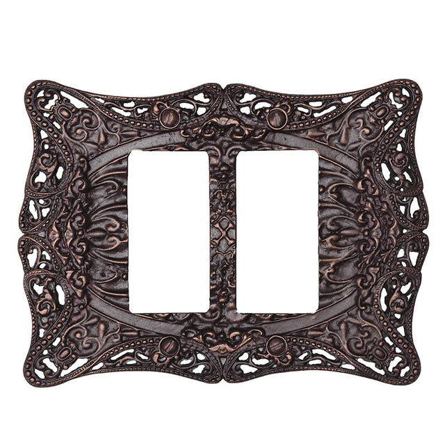 Carpe Diem Hardware - Acanthus Double Rocker/Gfi Switchplate - Soft Gold