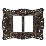 Carpe Diem Hardware - Carpe Diem 5004-3 Acanthus Antique Brass Double Rocker/Gfi Switchplate - Antique Brass
