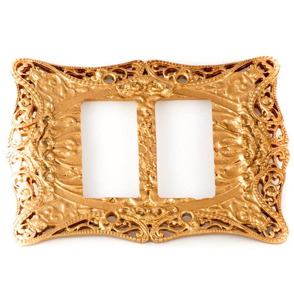 Carpe Diem Hardware - Acanthus Double Rocker/Gfi Switchplate - Gilded Mercury