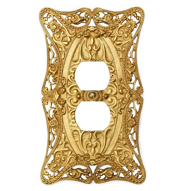 Carpe Diem Hardware - Carpe Diem 5006-8 Acanthus Gilded Mercury Single Duplex Outlet - Gilded Mercury