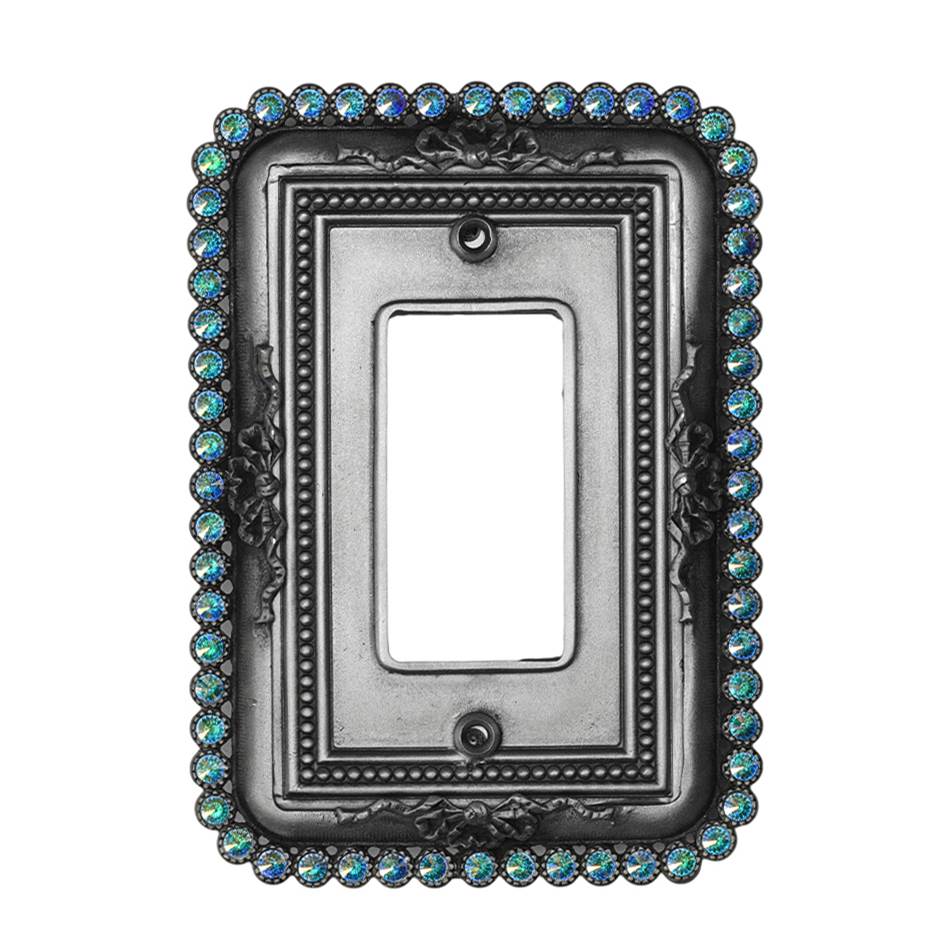 Carpe Diem Hardware - Carpe Diem 5103-11Ab Cache Satin Single Rocker/Gfi Switchplate With 60 Swarovski Crystals - Satin