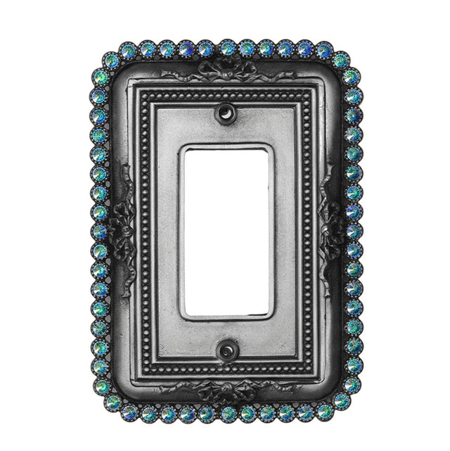 Carpe Diem Hardware - Carpe Diem 5103-11Ab Cache Satin Single Rocker/Gfi Switchplate With 60 Swarovski Crystals - Satin