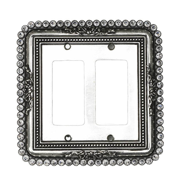 Carpe Diem Hardware - Carpe Diem 5104-9C Cache Chalice Double Rocker/Gfi Switchplate With 74 Swarovski Crystals - Chalice