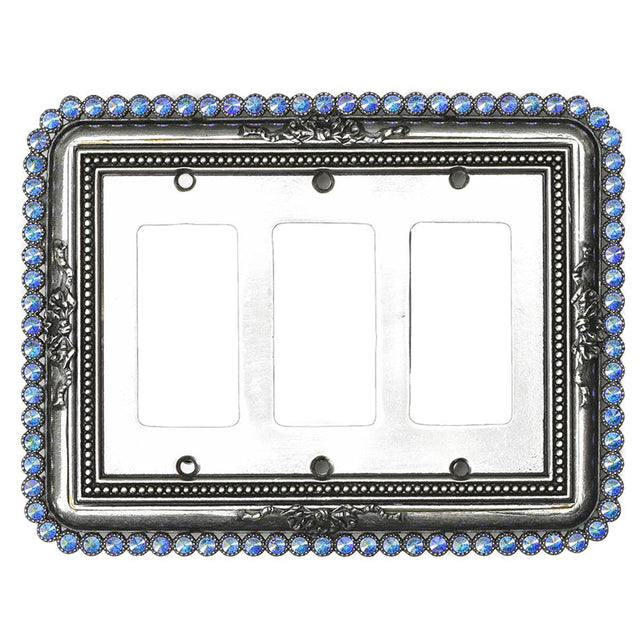 Carpe Diem Hardware - Carpe Diem 5105-9Ab Cache Chalice Triple Rocker/Gfi Switchplate With 84 Swarovski Crystals - Chalice