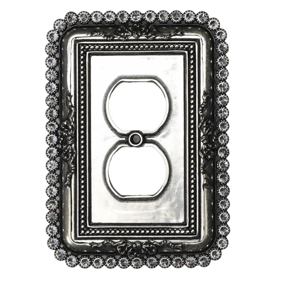 Carpe Diem Hardware - Carpe Diem 5106-9C Cache Chalice Single Duplex Outlet With 60 Swarovski Crystals - Chalice