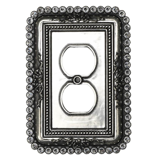 Carpe Diem Hardware - Carpe Diem 5106-9C Cache Chalice Single Duplex Outlet With 60 Swarovski Crystals - Chalice