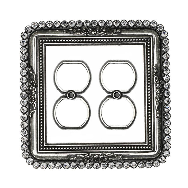 Carpe Diem Hardware - Carpe Diem 5107-9C Cache Chalice Double Duplex Outlet With 74 Swarovski Crystals - Chalice