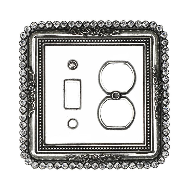 Carpe Diem Hardware - Carpe Diem 5108-9C Cache Chalice Single Toggle And Single Duplex Outlet With 74 Swarovski Crystals - Chalice