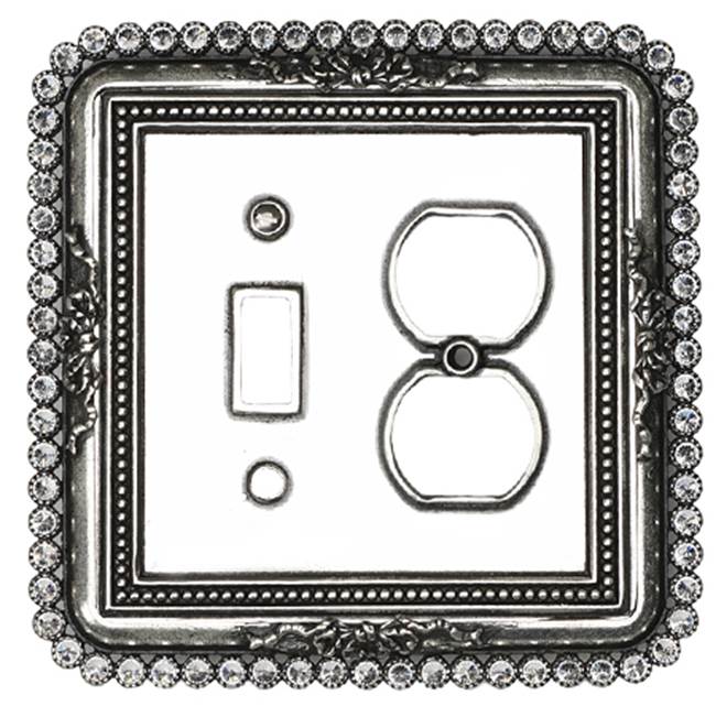 Carpe Diem Hardware - Cache Single Toggle And Single Duplex Outlet w/ Swarovski Crystals - Chalice