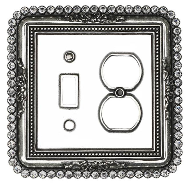 Carpe Diem Hardware - Cache Single Toggle And Single Duplex Outlet w/ Swarovski Crystals - Chalice