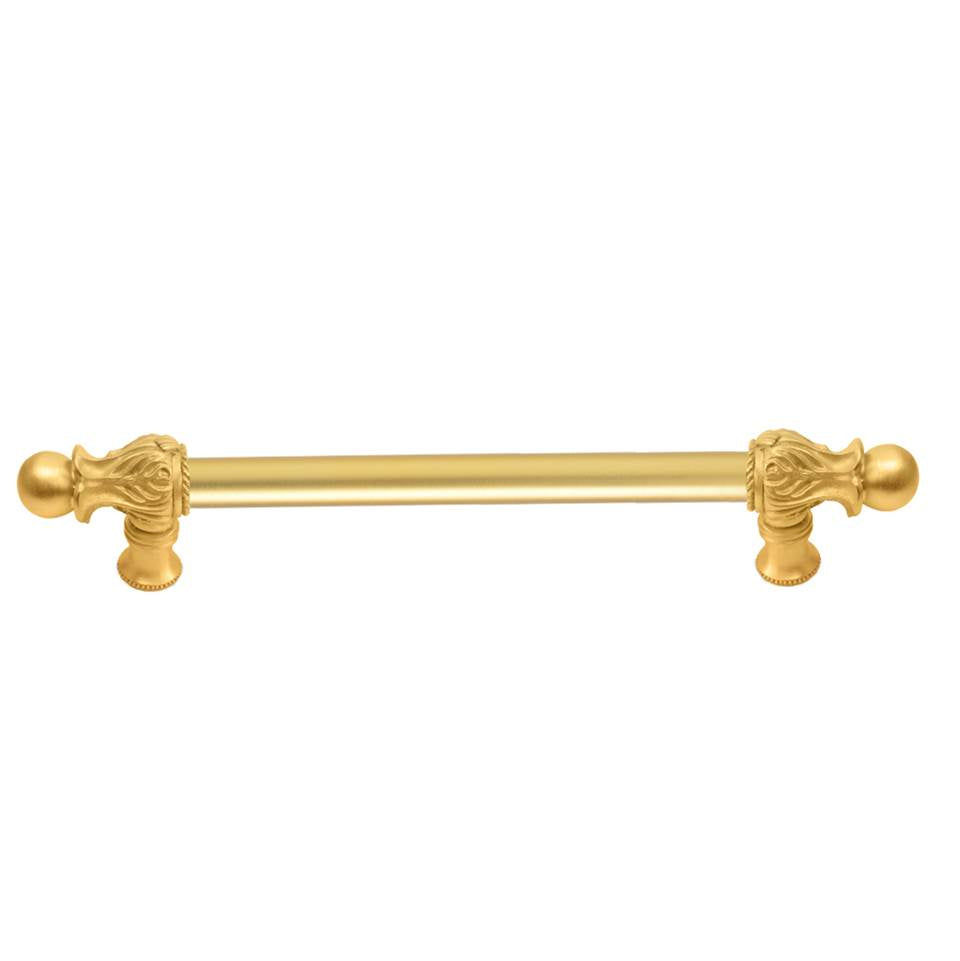 Carpe Diem Hardware - Acanthus 6'' O.C. (Approx.) With 5/8'' Smooth Center Long Pull Romanesque Style In Gilded Mercury. - Gilded Mercury