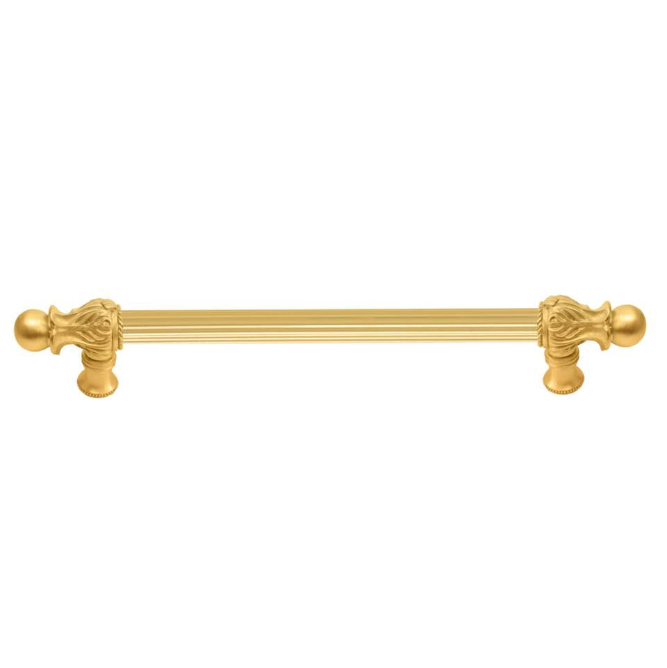 Carpe Diem Hardware - Acanthus 12'' O.C. (Approx.) With 5/8'' Reeded Center Long Pull Romanesque Style In Gilded Mercury. - Gilded Mercury