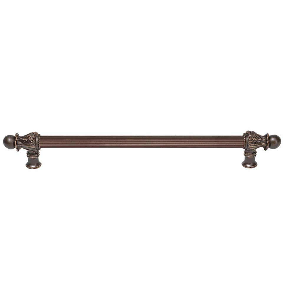 Carpe Diem Hardware - Acanthus 18'' O.C. (Approx.) With 5/8'' Reeded Center Long Pull Romanesque Style - Oil Rubbed Bronze