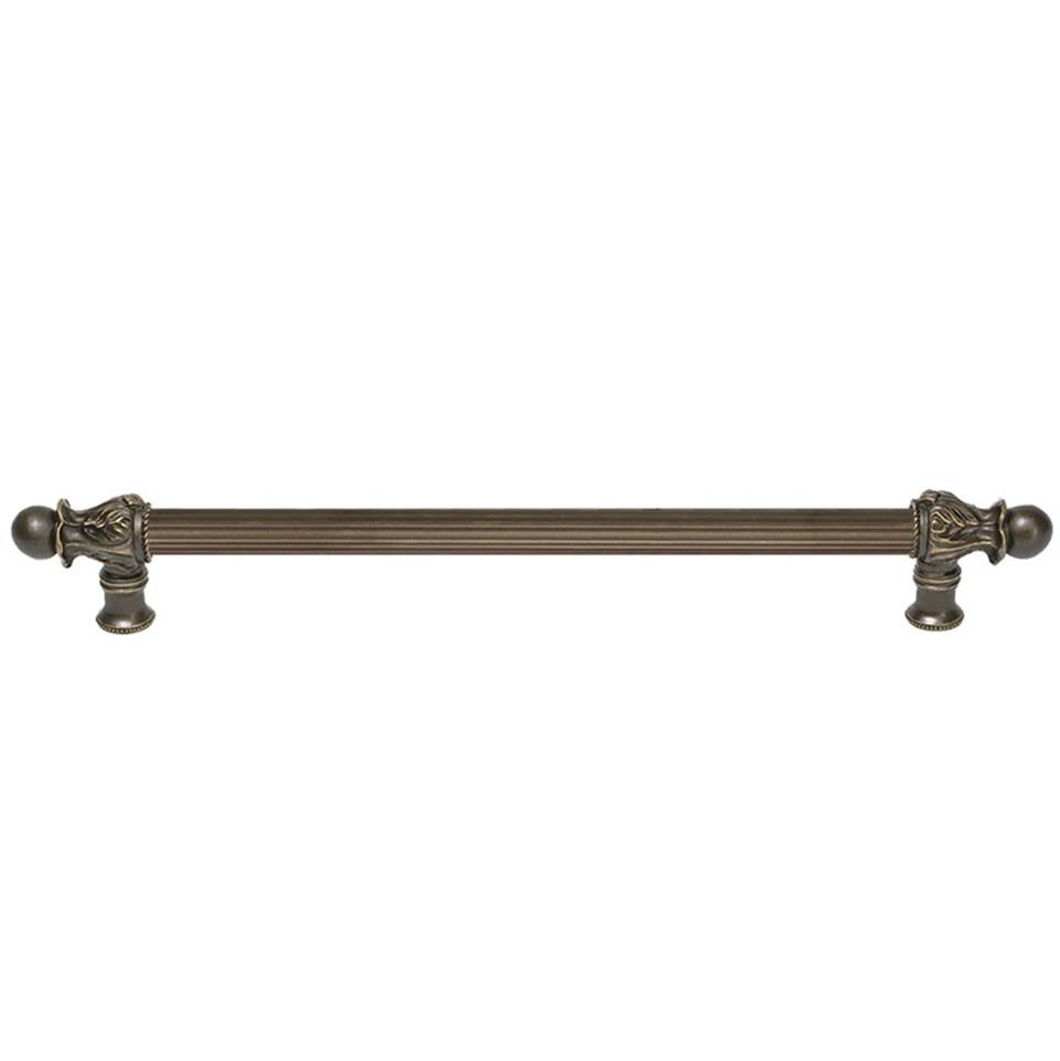 Carpe Diem Hardware - Acanthus 18'' O.C. (Approx.) With 5/8'' Reeded Center Long Pull Romanesque Style In Antique Brass. - Antique Brass