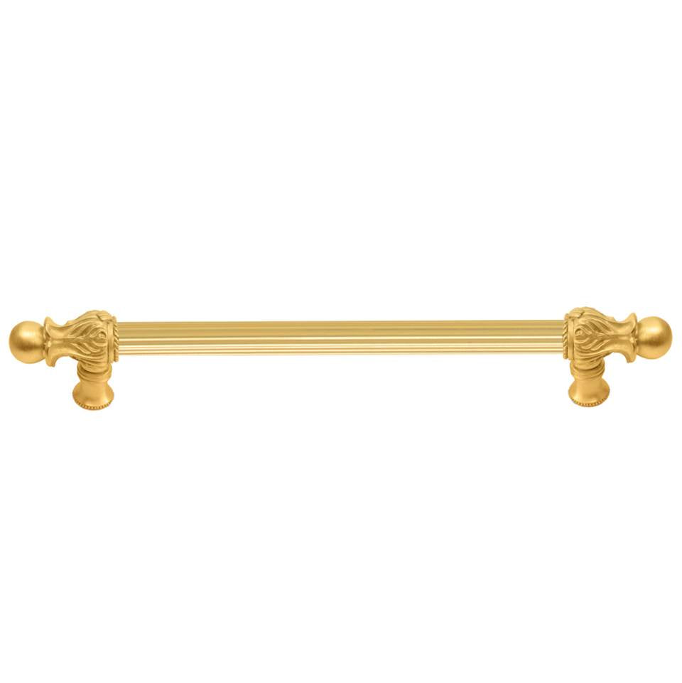 Carpe Diem Hardware - Acanthus 18'' O.C. (Approx.) With 5/8'' Reeded Center Long Pull Romanesque Style In Gilded Mercury. - Gilded Mercury