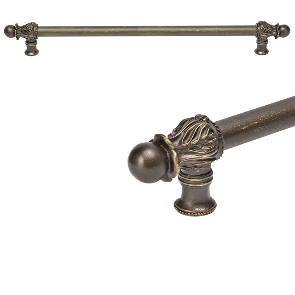 Carpe Diem Hardware - Acanthus 22'' O.C. (Approx.) With 5/8'' Smooth Center Long Pull Romanesque Style In Antique Brass. - Antique Brass