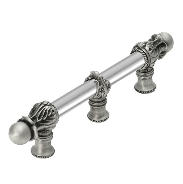 Carpe Diem Hardware - Acanthus 6'' O.C. (Approx.) With 5/8'' Smooth Center Long Pull Romanesque Style With Center Brace - Satin