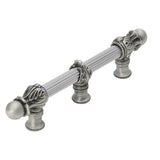 Carpe Diem Hardware - Acanthus 6'' O.C. (Approx.) With 5/8'' Reeded Center Long Pull Romanesque Style With Center Brace - Satin