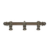 Carpe Diem Hardware - Acanthus 6'' O.C. (Approx.) With 5/8'' Reeded Center and Center Brace Long Pull Romanesque Style In Antique Brass. - Antique Brass