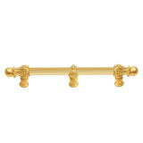 Carpe Diem Hardware - Acanthus 6'' O.C. (Approx.) With 5/8'' Reeded Center and Center Brace Long Pull Romanesque Style In Gilded Mercury. - Gilded Mercury