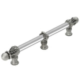 Carpe Diem Hardware - Acanthus 9'' O.C. (Approx.) With 5/8'' Smooth Center Long Pull Romanesque Style With Center Brace - Satin