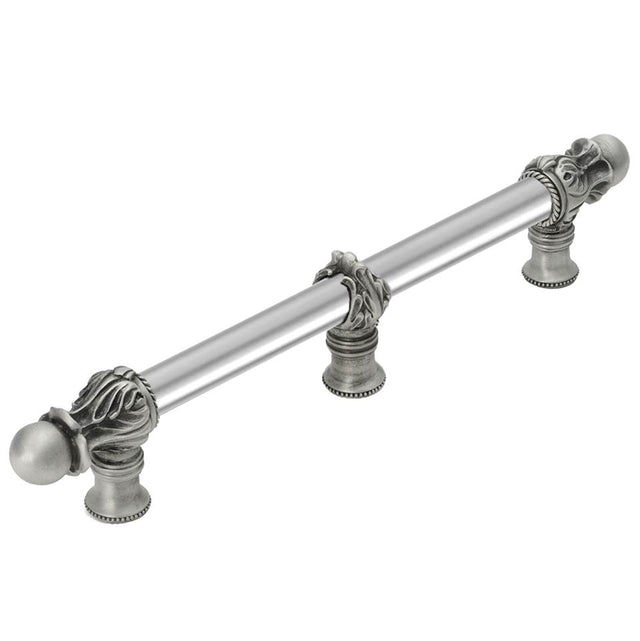 Carpe Diem Hardware - Acanthus 9'' O.C. (Approx.) With 5/8'' Smooth Center Long Pull Romanesque Style With Center Brace - Satin
